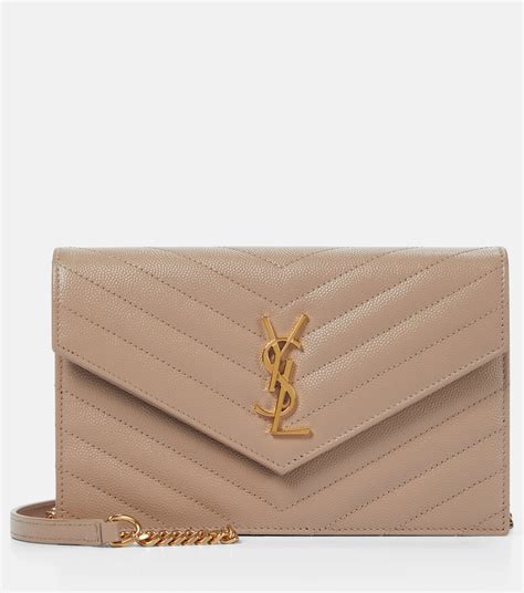 ysl dark beige wallet on chain|CASSANDRE ENVELOPE CHAIN WALLET IN GRAIN DE .